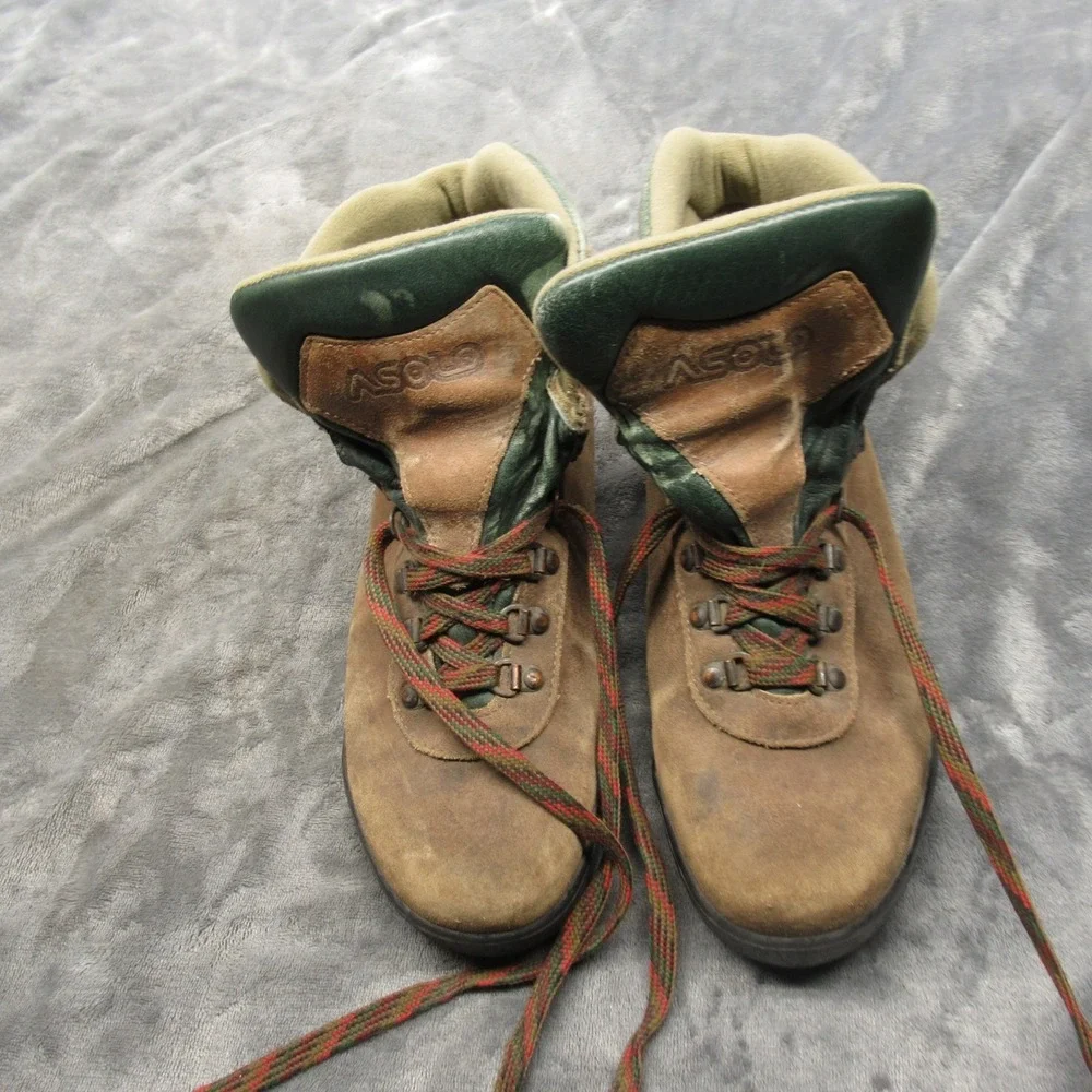Asolo Boots Men 9‎ Brown Suede Leather Hiking Mountaineering Trail Joint Project